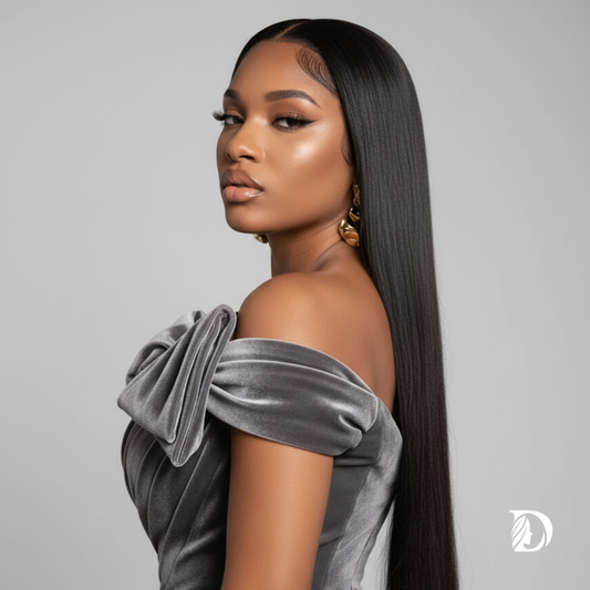 Brazilian Bone Straight 13x6 HD Lace Front Wig – 100% Remy Human Hair, 300% Density, 30–40 Inch Long, Pre-Plucked for Black Women