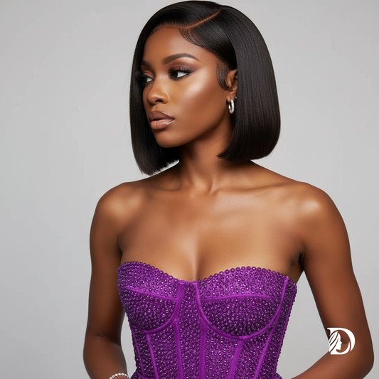 250% Density 13x6 HD Lace Front Bob Wig – 100% Malaysian Remy Human Hair, Silky Straight, Pre-Cut, Glueless & Ready to Go
