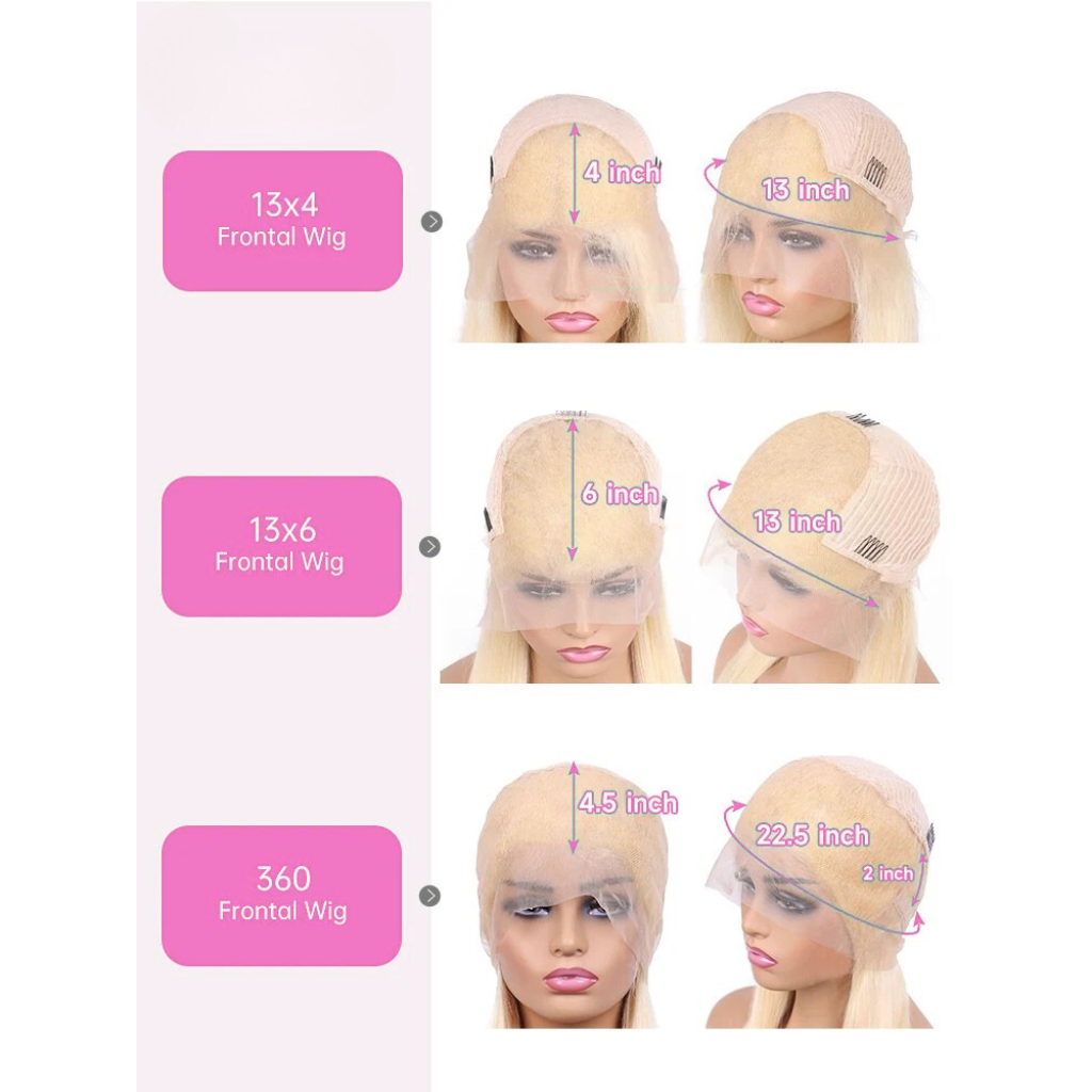 Honey Blonde 13x4 / 13x6 / 360 HD Lace Front Wig – 100% Brazilian Raw Human Hair, 613 Color, Body Wave Texture, Pre-Plucked with Baby Hair (200–300% Density)