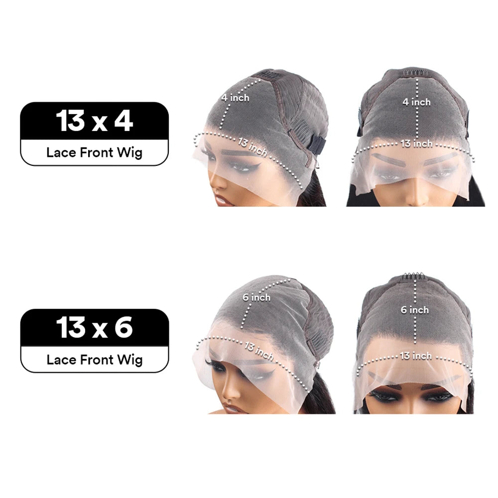 Body Wave Lace Wig 13x6 & 13x4 HD Frontal – 100% Human Hair 30-40”