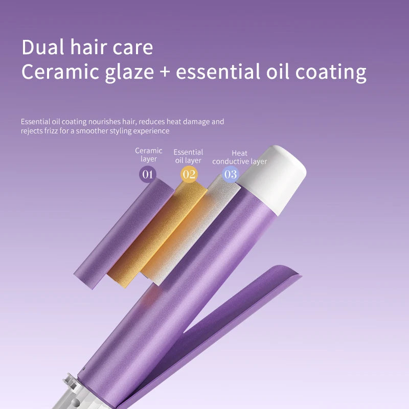 Hair Curler 32mm Negative Ion Ceramic Curling Iron – Large Volume, Anti-Frizz, Adjustable Temperature (140–210°C), 360° Rotating Cord