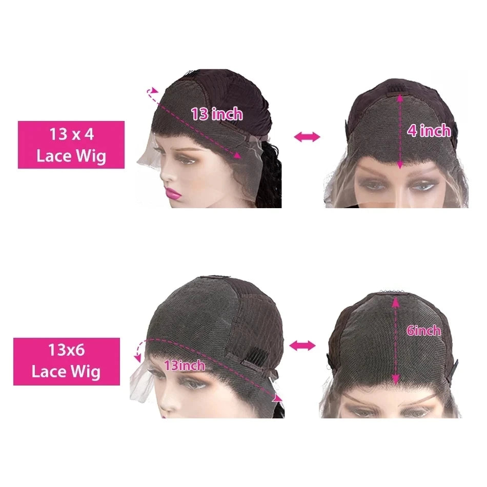 Natural Color 13x4 / 13x6 HD Lace Front Wig – 100% Brazilian Remy Human Hair, Deep Wave, 200% Density, Full Frontal Lace, Long 40–46 Inch, Pre-Plucked with Baby Hair