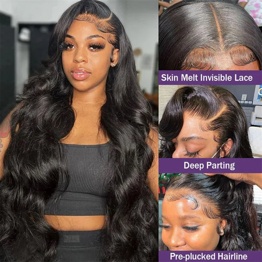 Body Wave Lace Wig 13x6 & 13x4 HD Frontal – 100% Human Hair 30-40”