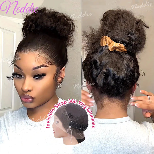 360° HD Full Lace Deep Wave Wig – 100% Brazilian Remy Human Hair, 13x6 Lace Frontal, Glueless Invisible Strap, Pre-Plucked with Baby Hair, 30–40 Inch, 200% Density