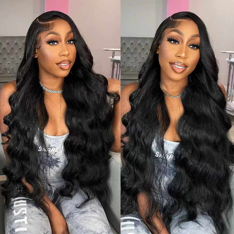 Body Wave HD Lace Front Wig – 13x6 Frontal – 200% Density – Natural Black – From 18” to 38