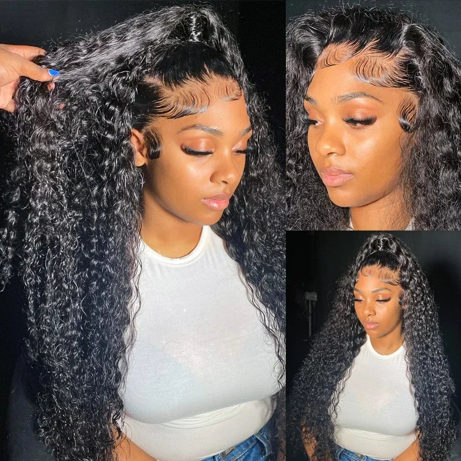 Natural Color 13x4 / 13x6 HD Lace Front Wig – 100% Brazilian Remy Human Hair, Deep Wave, 200% Density, Full Frontal Lace, Long 40–46 Inch, Pre-Plucked with Baby Hair