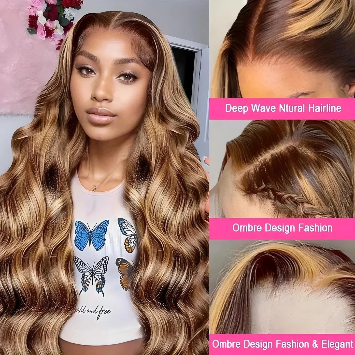 Honey Blonde Body Wave Lace Wig 13x6 HD β 30β Long Human Hair