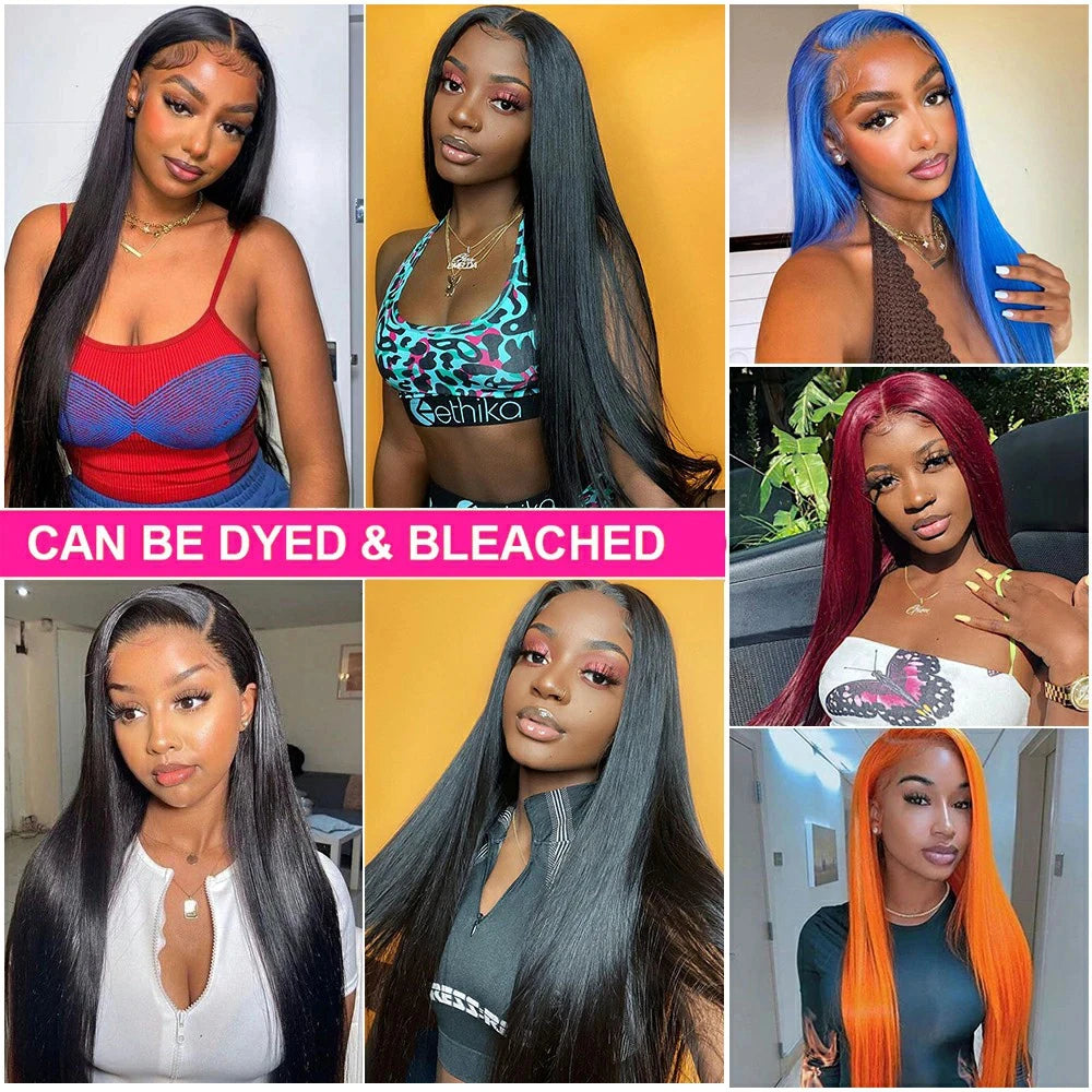 Bone Straight HD Lace Wig – 30/38 Inch, 13x6 & 5x5 Glueless Frontal, 220% Density, Brazilian Human Hair, Pre-Plucked