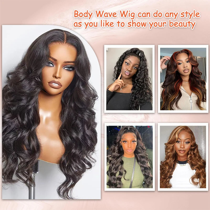 Natural Color 13x4 / 13x6 HD Lace Front Wig – 100% Malaysian Virgin Human Hair, Body Wave, 180–200% Density, Pre-Plucked with Baby Hair