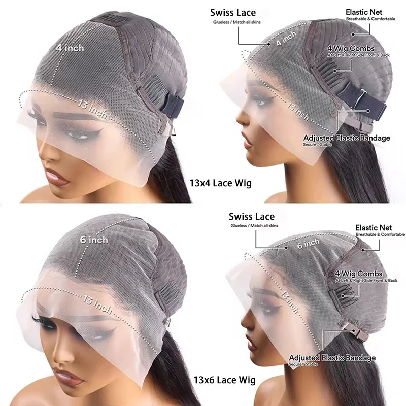 Natural Color 13x4 / 13x6 HD Lace Front Wig – 100% Malaysian Virgin Human Hair, Body Wave, 180–200% Density, Pre-Plucked with Baby Hair, Wigs For Woman - Black Woman