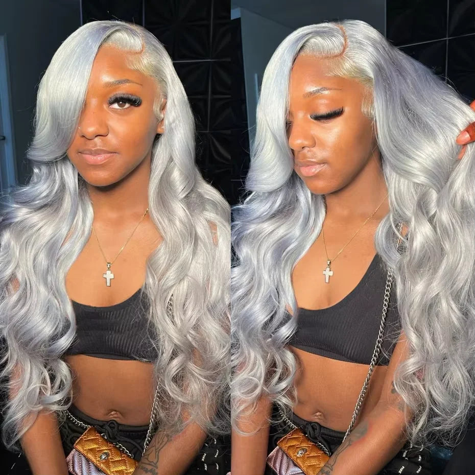Teal Ocean Blue 13x6 HD Lace Front Wig – 100% Brazilian Remy Human Hair, 613 Blonde Base, Body Wave, Mint Green Tone, Pre-Plucked & Long 26-Inch+