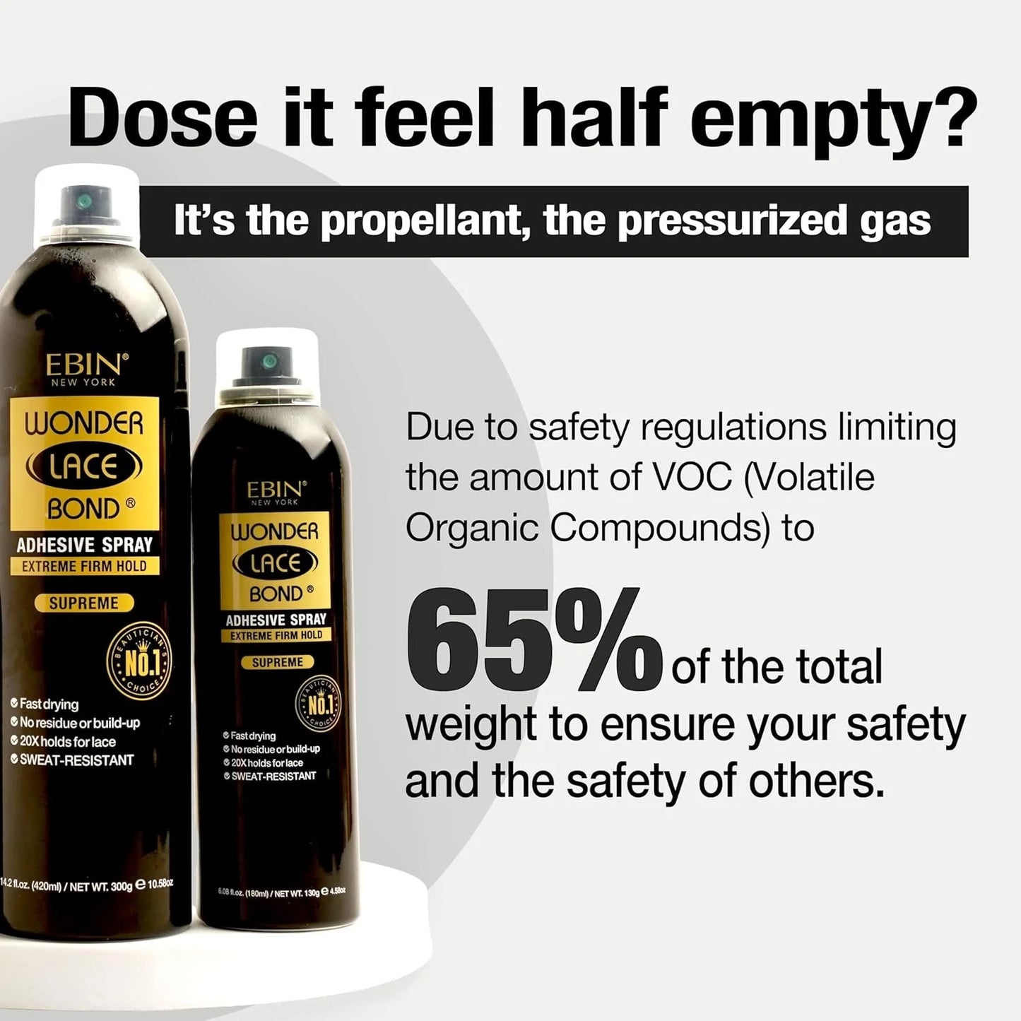 Ebin New York Wonder Lace Bond Melting Spray – Extreme Firm Hold, Supreme Finish & Sweat-Resistant Formula (Maximum Hold for Daily Wig Wear)