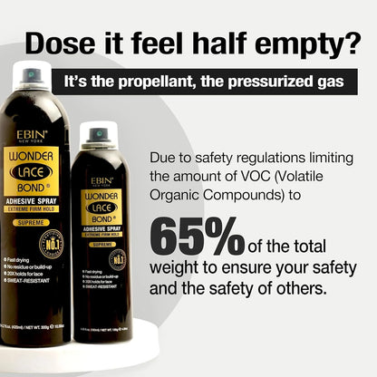 Ebin New York Wonder Lace Bond Melting Spray – Extreme Firm Hold, Supreme Finish & Sweat-Resistant Formula (Maximum Hold for Daily Wig Wear)