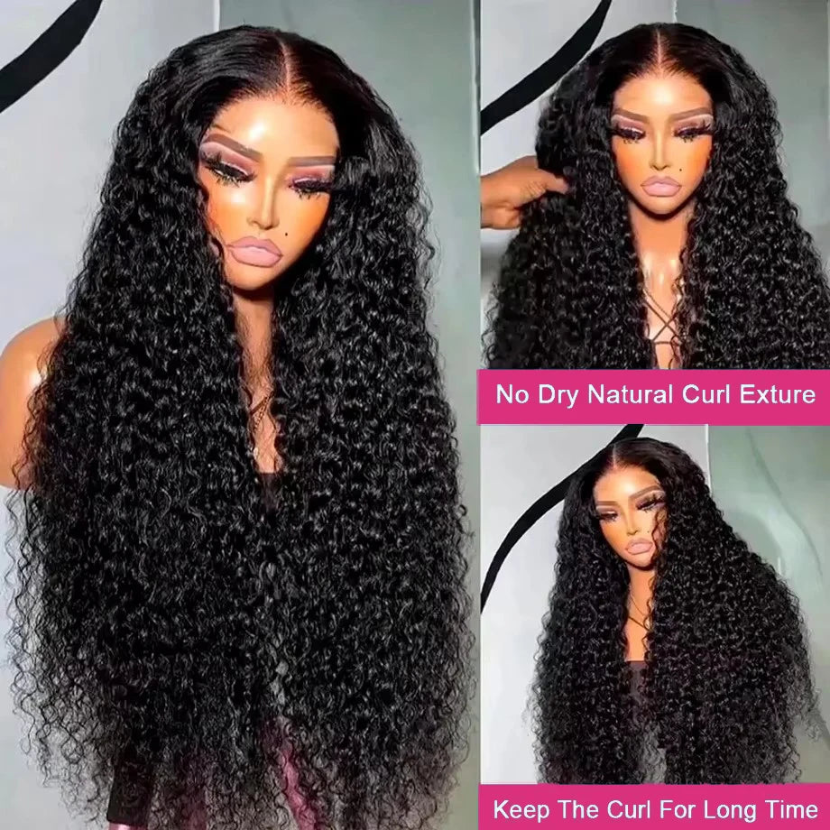 Kinky Curly 13x6 HD Lace Front Wig – 100% Brazilian Remy Human Hair, 4C Afro Texture, Glueless, Pre-Plucked with Baby Hair, 7x5 HD Closure Option
