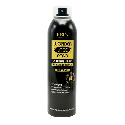 Ebin New York Wonder Lace Bond Melting Spray – Extreme Firm Hold, Supreme Finish & Sweat-Resistant Formula (Maximum Hold for Daily Wig Wear)