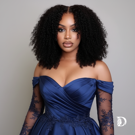 10A Glueless HD Transparent Lace Wig Kinky Curly – 6x5 Pre Cut, 100% Brazilian Remy Human Hair, 210% Density, Ready to Wear