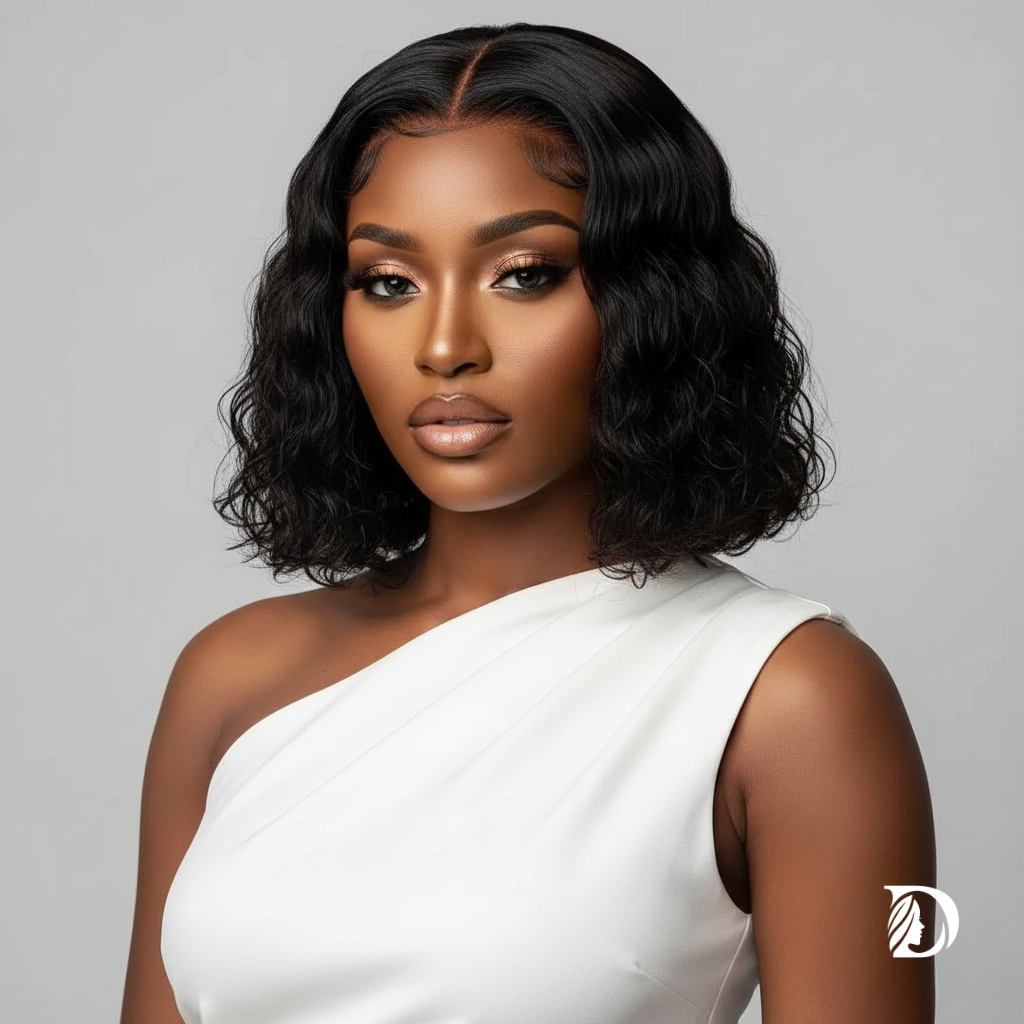 Ready-to-Wear Glueless Deep Wave Lace Frontal Wig – 100% Human Hair, 13x4 & 7x5 HD Lace, 250% Density, Pre-Plucked Bob Wig (8”–14”)