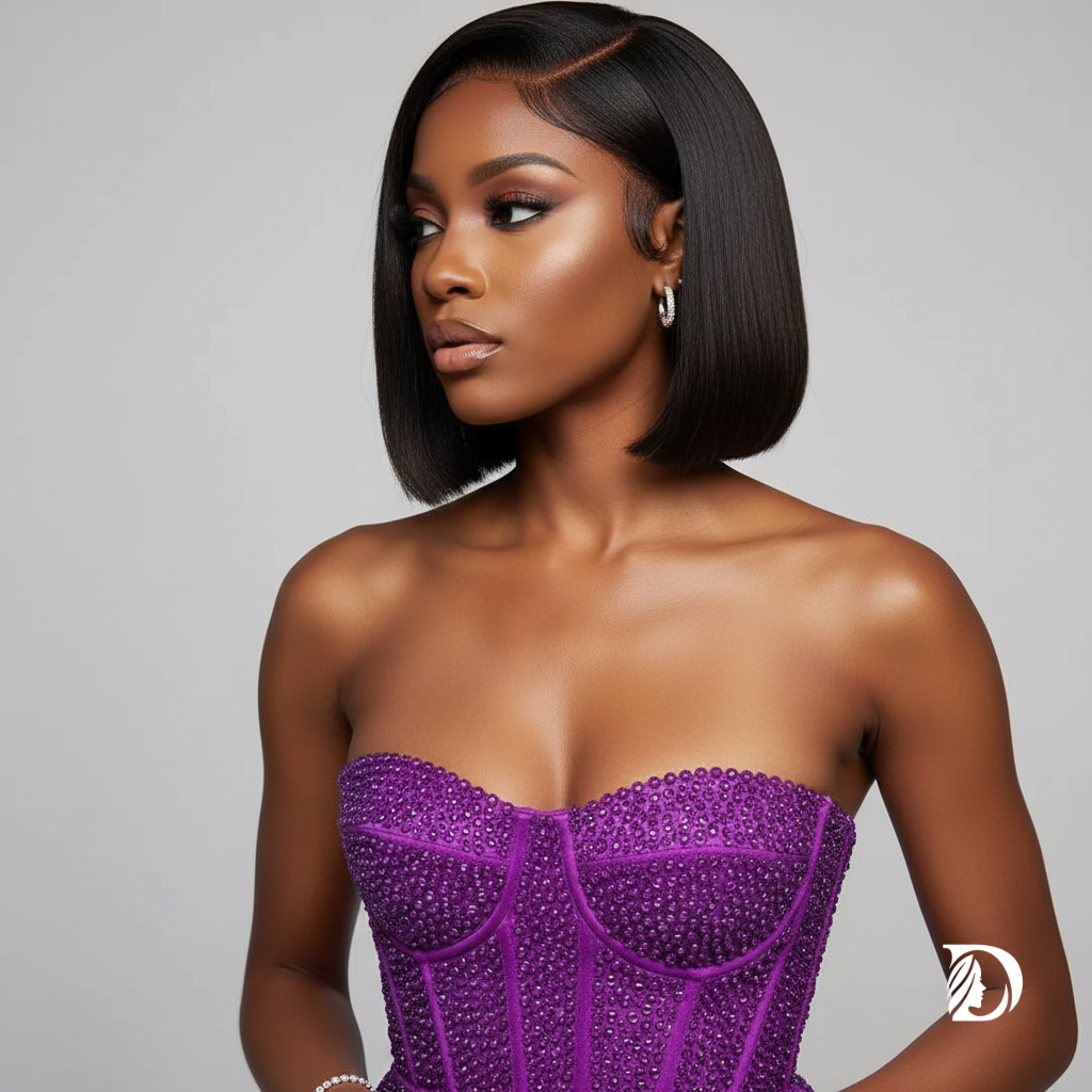 250% Density 13x6 HD Lace Front Bob Wig – 100% Malaysian Remy Human Hair, Silky Straight, Pre-Cut, Glueless & Ready to Go