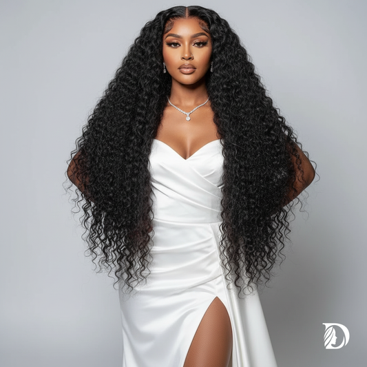 Natural Color 13x4 / 13x6 HD Lace Front Wig – 100% Brazilian Remy Human Hair, Deep Wave, 200% Density, Full Frontal Lace, Long 40–46 Inch, Pre-Plucked with Baby Hair
