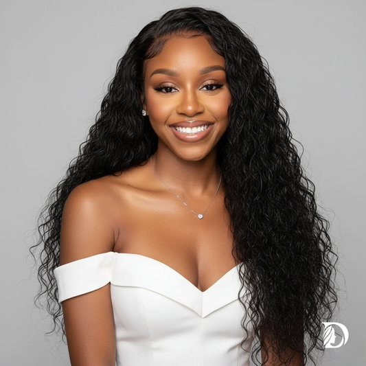 Water Wave 13x4 / 13x6 HD Lace Front Wig – 100% Brazilian Virgin Human Hair, Curly Deep Wave, 180–200% Density, Long 32–38 Inch, Pre-Plucked with Baby Hair