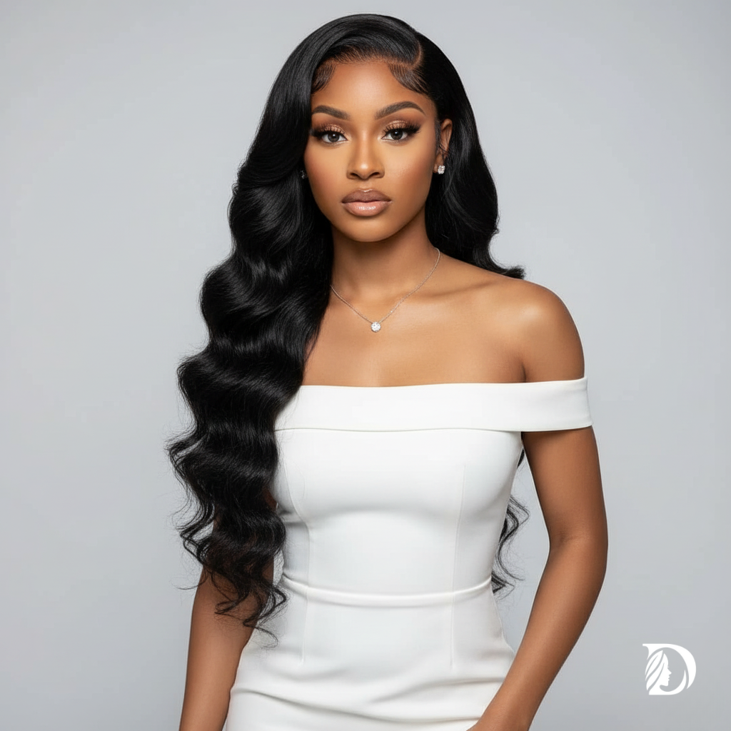 Natural Color 13x4 / 13x6 HD Lace Front Wig – 100% Malaysian Virgin Human Hair, Body Wave, 180–200% Density, Pre-Plucked with Baby Hair, Wigs For Woman - Black Woman