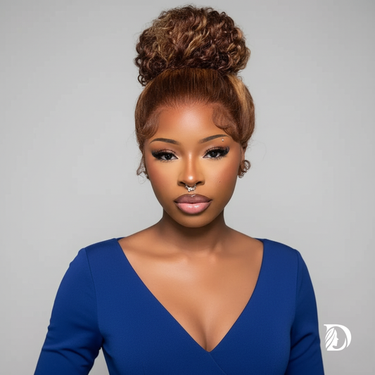 360° Highlight Deep Wave HD Lace Wig – 100% Brazilian Virgin Human Hair, 13x4 Full Lace Frontal, Honey Blonde 4/27, 250% Density, Pre-Plucked & Glueless Drawstring Wig