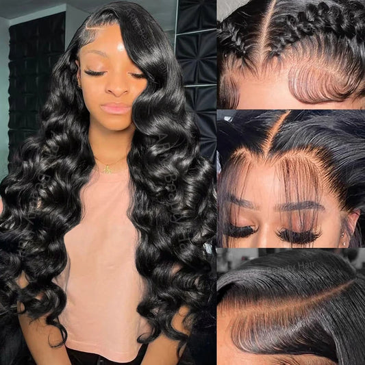Natural Color 13x4 / 13x6 HD Lace Front Wig – 100% Malaysian Virgin Human Hair, Body Wave, 180–200% Density, Pre-Plucked with Baby Hair