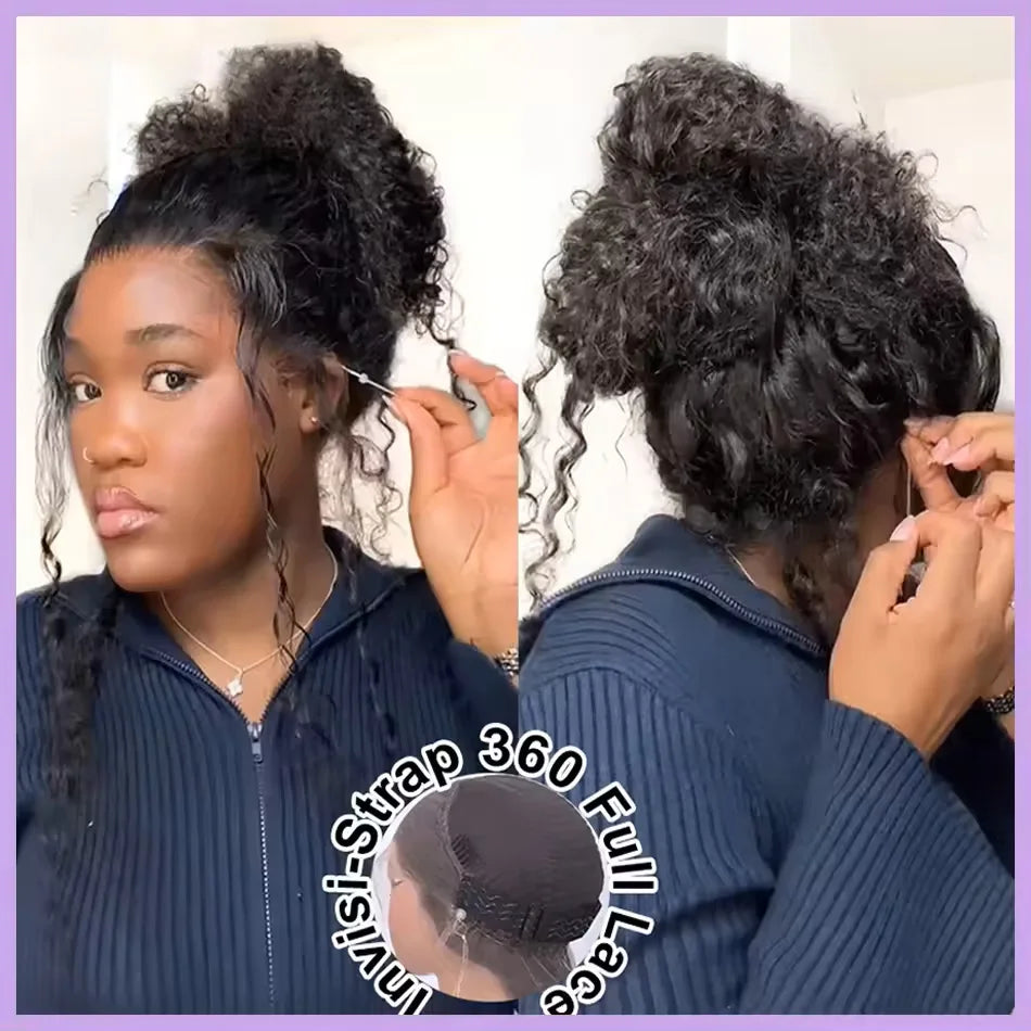 Deep Wave HD Lace Front Wig – 100% Brazilian Human Hair – Pre-Plucked, 200% Density – 24" to 40"