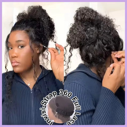 Deep Wave HD Lace Front Wig – 100% Brazilian Human Hair – Pre-Plucked, 200% Density – 24" to 40"