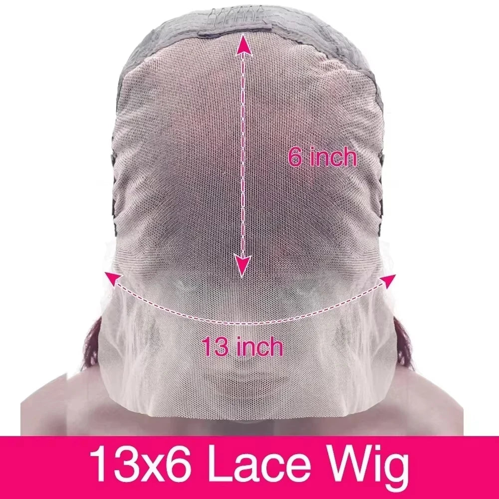 28–36 Inch Burgundy 99J HD Lace Front Wig – 100% Brazilian Remy Human Hair, Bone Straight, 13x6 Transparent Lace, 180–200% Density, Pre-Plucked with Baby Hair