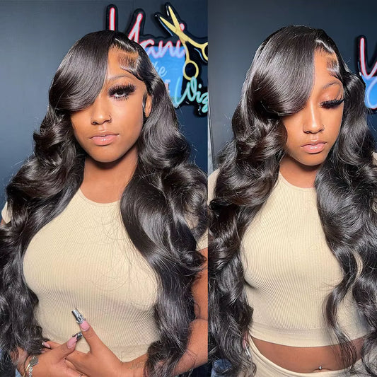 Body Wave HD Lace Front Wig – 13x6 Frontal – 200% Density – Natural Black – From 18” to 38