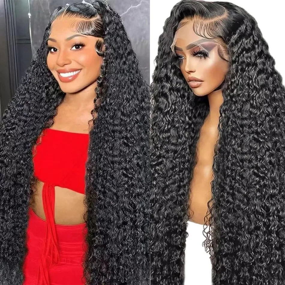 Deep Wave HD Lace Front Wig – 100% Brazilian Human Hair – Pre-Plucked, 200% Density – 24" to 40"