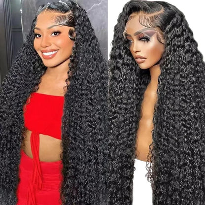 Deep Wave HD Lace Front Wig – 100% Brazilian Human Hair – Pre-Plucked, 200% Density – 24" to 40"