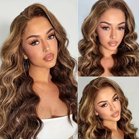 Honey Blonde Body Wave Lace Wig 13x6 HD – 30” Long Human Hair
