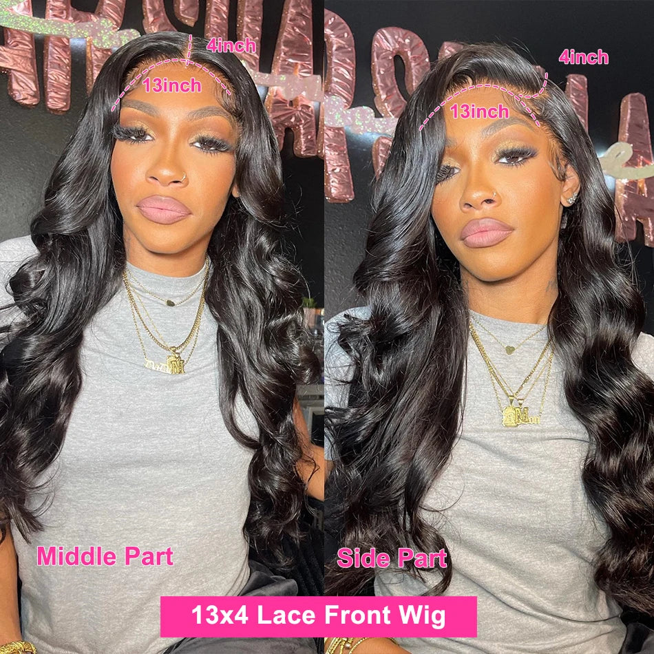 Long Body Wave HD Lace Front Wig – 100% Brazilian Human Hair | 13x4 & 13x6 Pre-Plucked | 180% Density (24"–40")