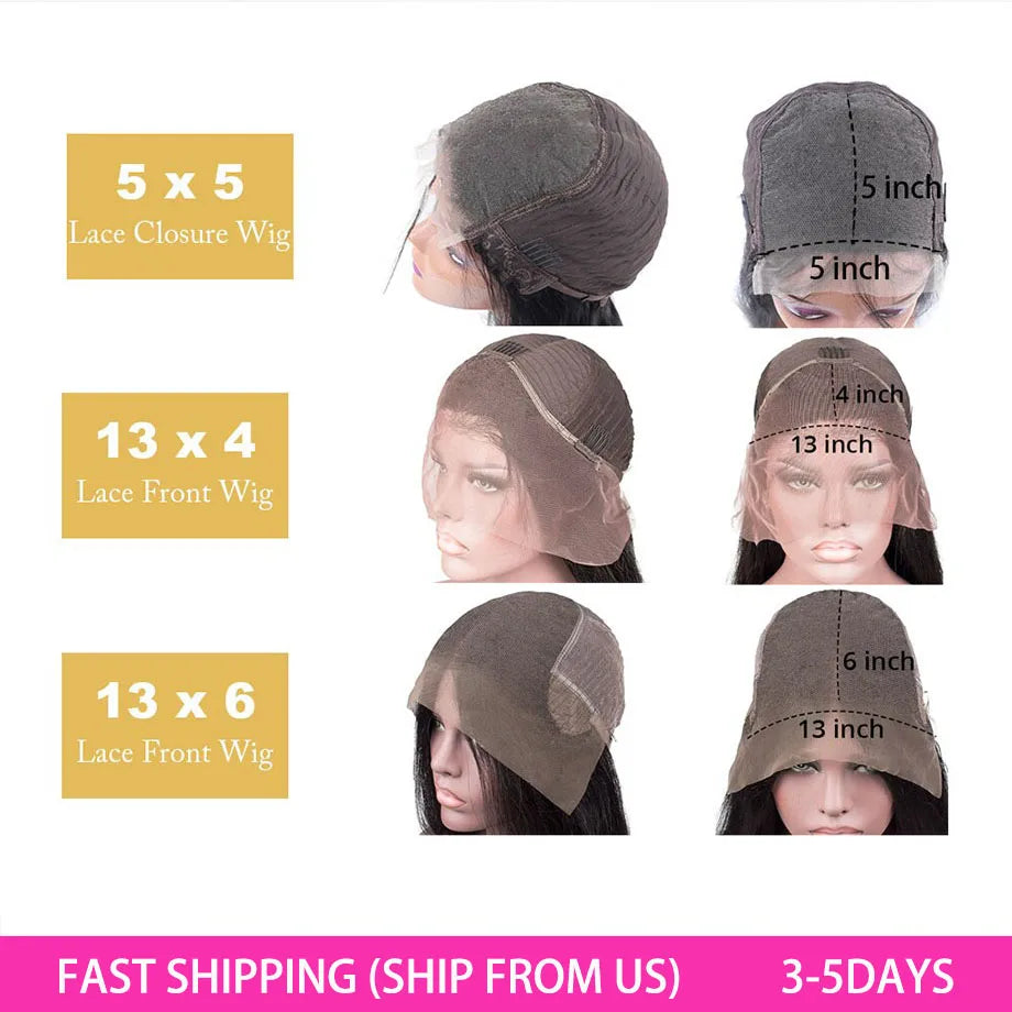 Body Wave HD Lace Front Wig – 13x6 Frontal – 200% Density – Natural Black – From 18” to 38
