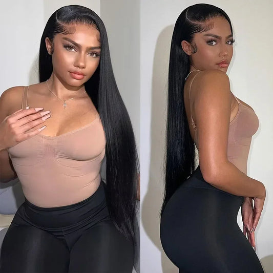 Glueless Bone Straight HD Lace Wig – 13x6 / 13x4 / 4x4 / 5x5 Transparent Swiss Lace, 100% Brazilian Remy Human Hair, Pre-Plucked Natural Hairline