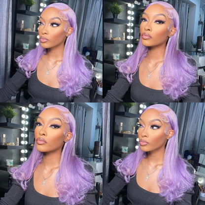 Lavender 13x6 HD Lace Front Wig – 100% Brazilian Remy Human Hair, 613 Blonde Base, Long Straight, Pre-Plucked with Baby Hair, Transparent Lace