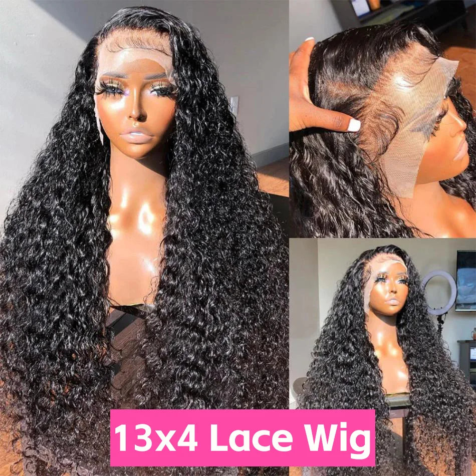 Deep Wave HD Lace Front Wig – 100% Brazilian Human Hair – Pre-Plucked, 200% Density – 24" to 40"