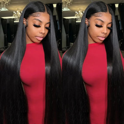 Glueless Bone Straight HD Lace Wig – 13x6 / 13x4 / 4x4 / 5x5 Transparent Swiss Lace, 100% Brazilian Remy Human Hair, Pre-Plucked Natural Hairline