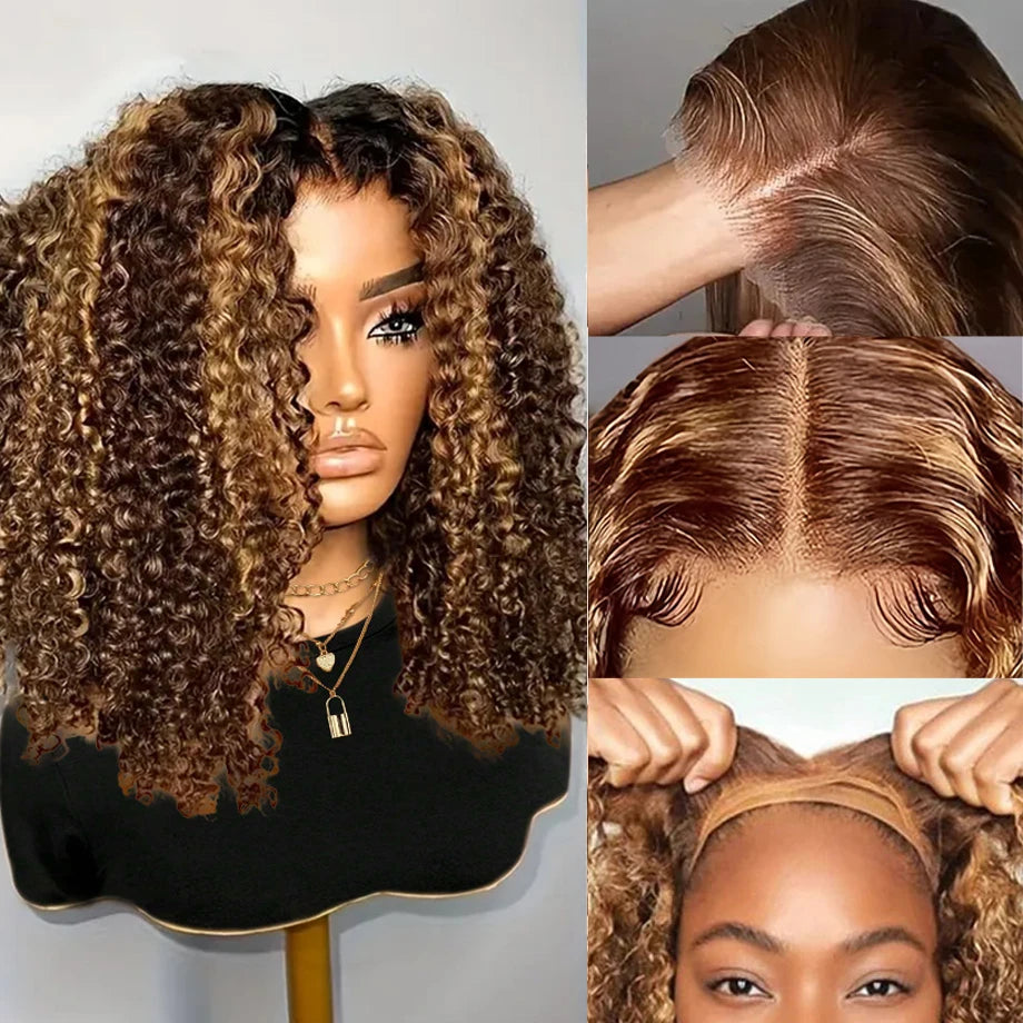 Honey Blonde Deep Wave Bob Wig – 5x5 HD Lace Glueless 220%