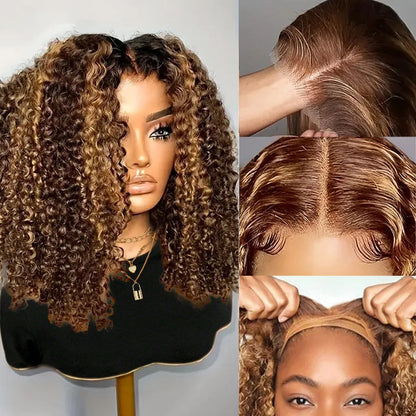 Honey Blonde Deep Wave Bob Wig – 5x5 HD Lace Glueless 220%