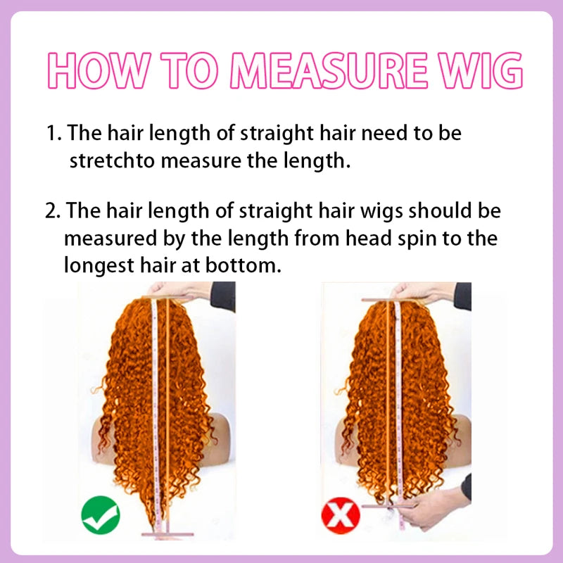 Ginger Orange #350 13x4 / 13x6 HD Lace Front Wig – 100% Peruvian Remy Human Hair, Water Wave / Deep Curly, Pre-Plucked with Baby Hair, Long 26+ Inch