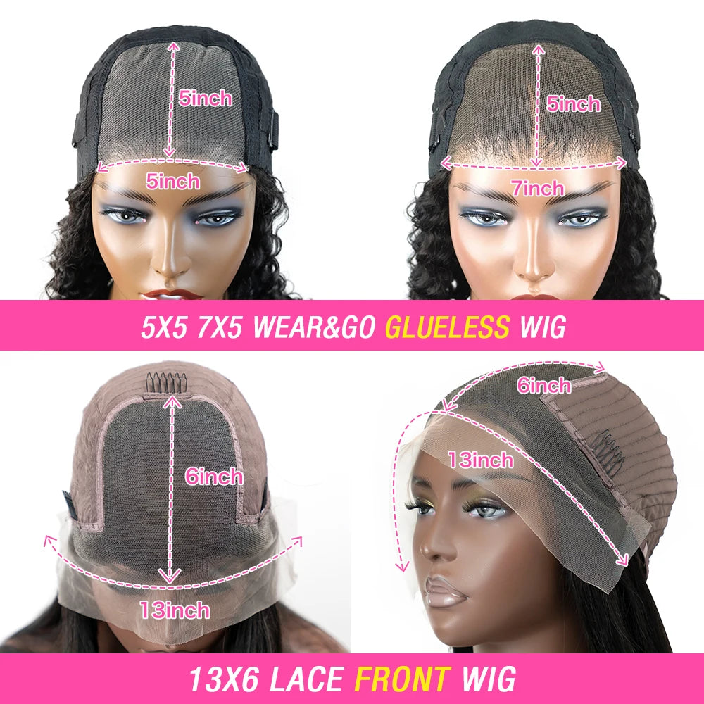Kinky Curly 13x6 HD Lace Front Wig – 100% Brazilian Remy Human Hair, 4C Afro Texture, Glueless, Pre-Plucked with Baby Hair, 7x5 HD Closure Option