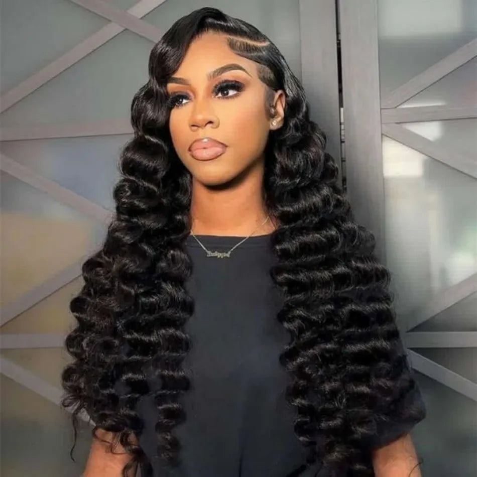 Loose Wave 13x6 HD Lace Front Wig – 100% Brazilian Remy Human Hair, 250% Density, Bleached Knots, Pre-Plucked Natural Look