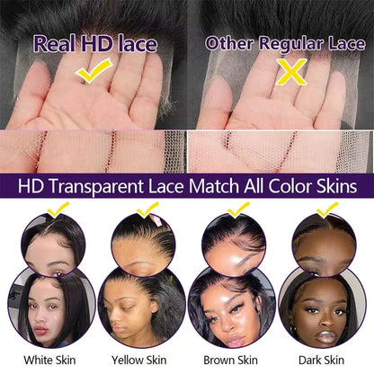99J Burgundy 13x4 / 13x6 HD Lace Front Wig – 100% Brazilian Remy Human Hair, Full Frontal, Bone Straight, Pre-Plucked with Baby Hair, Transparent Lace, Long 26-Inch+