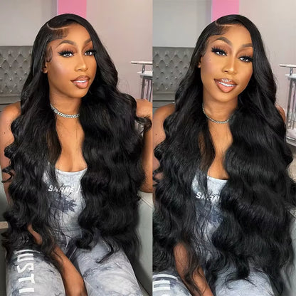 Body Wave HD Lace Front Wig – 13x6 Frontal – 200% Density – Natural Black – From 18” to 38