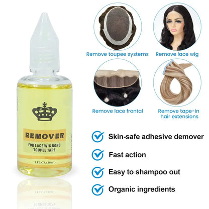 Super Lace Wig Glue with Remover Set – Strong Hold Adhesive for Lace Wigs, Toupees & Closures | Long-Lasting, Waterproof & Skin-Safe