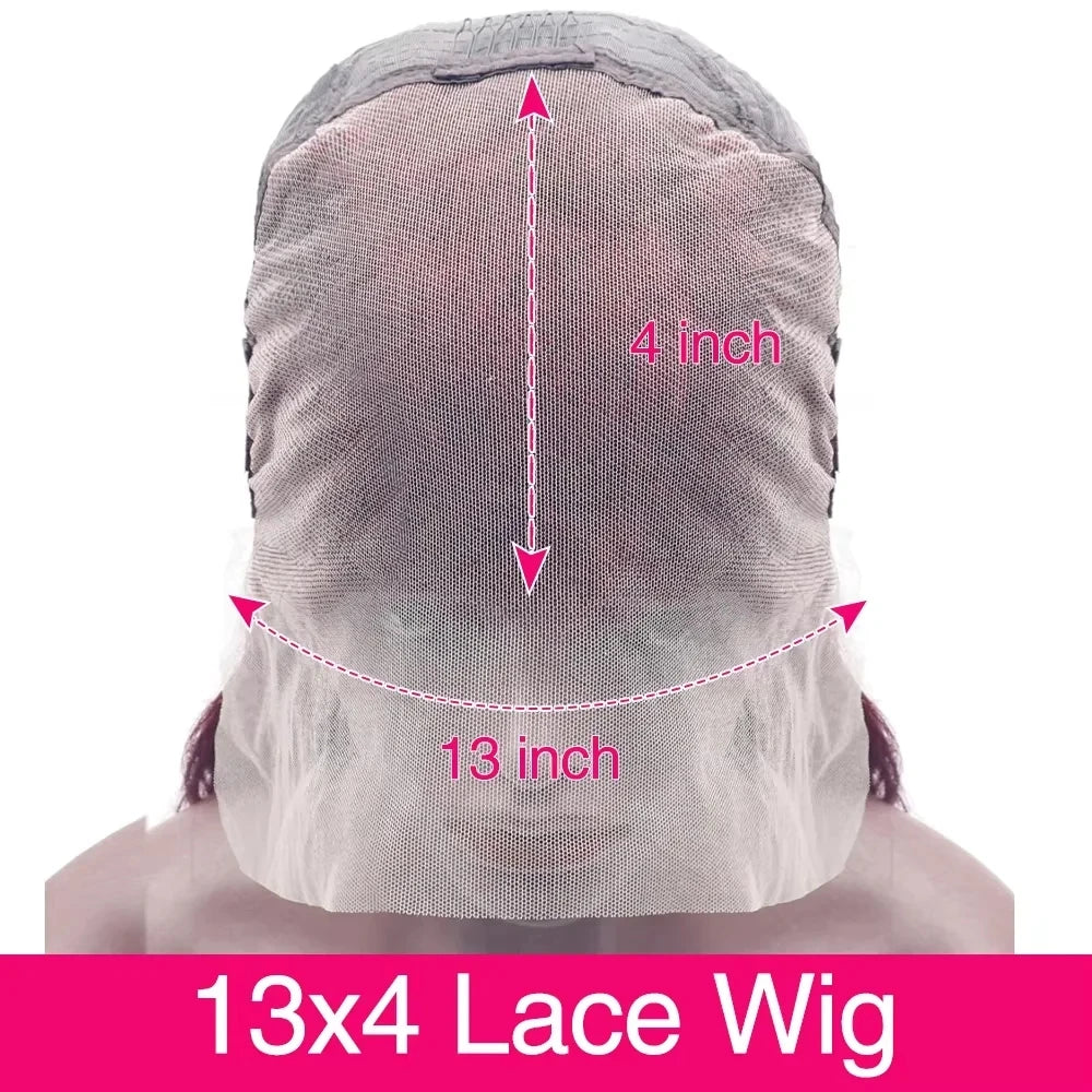 28–36 Inch Burgundy 99J HD Lace Front Wig – 100% Brazilian Remy Human Hair, Bone Straight, 13x6 Transparent Lace, 180–200% Density, Pre-Plucked with Baby Hair