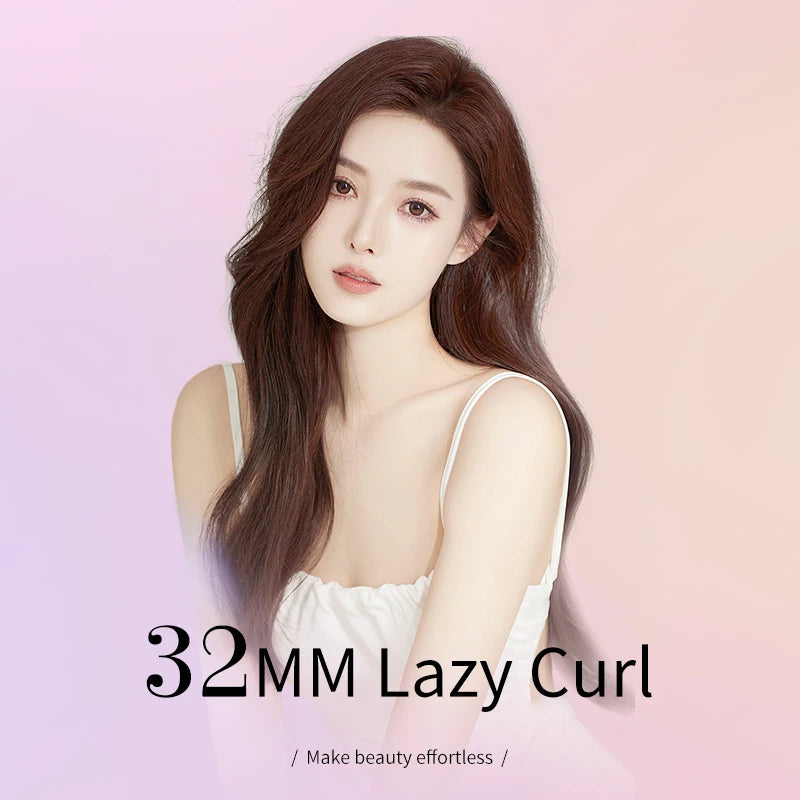 Hair Curler 32mm Negative Ion Ceramic Curling Iron – Large Volume, Anti-Frizz, Adjustable Temperature (140–210°C), 360° Rotating Cord